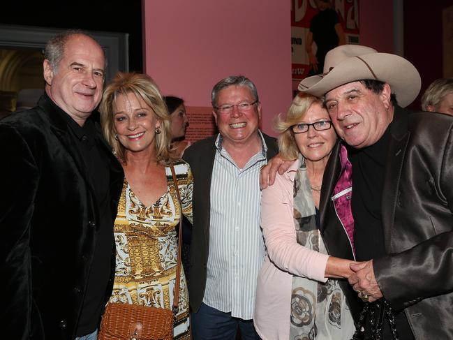 Minogue’s parents Ron and Carol flanked by music promoter Michael Gudinski and his wife Sue and music legend Molly Meldrum.