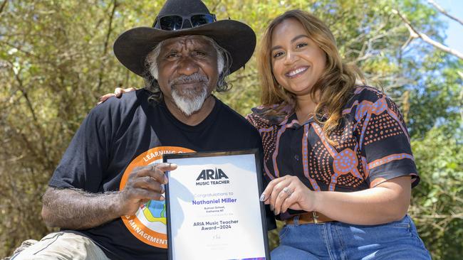 Nathaniel Miller and Territory icon Jessica Mauboy. Picture: Paz Tassone