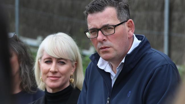 Victorian Premier Daniel Andrews with his wife Catherine. Picture: David Crosling
