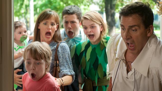 Lots of laughs ... Steve Carell with his young Aussie co-star Ed Oxenbould (at front). Picture: Disney
