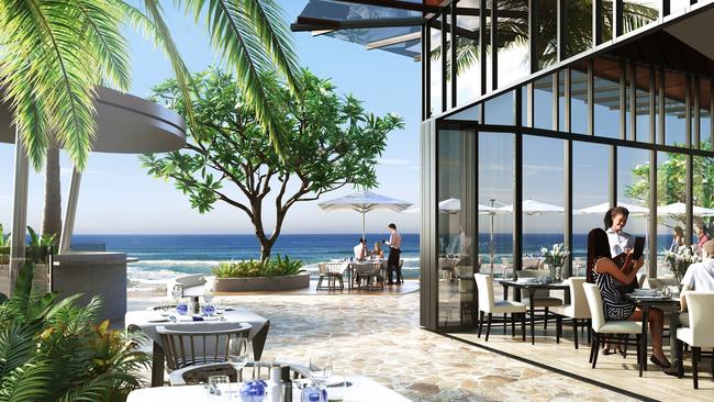 The all-day dining area which overlooks the beach.