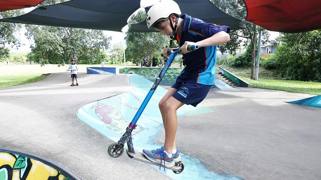 The Redlynch skate park is set for a makeover, with Cairns Regional Council calling for submissions to improve the popular recreational facility. Regular Redlynch skate park user Johnny Ben Ezra. Picture: Brendan Radke