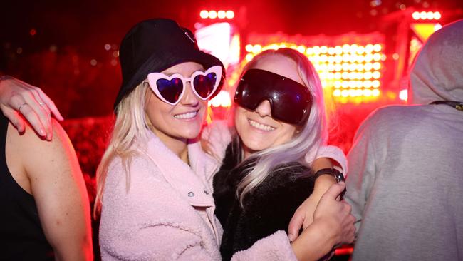 Chantal Pitt and Emily Barbour at the Out 2 Lunch Festival 2025 on Saturday at Broadwater Parklands Southport for Gold Coast at Large. Picture, Portia Large.
