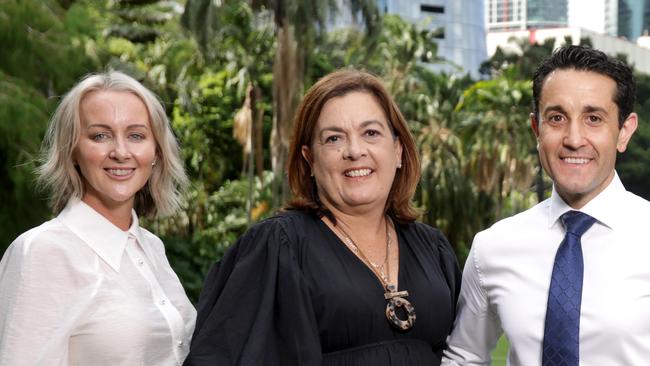 L to R, Rebecca Young - Redlands, Natalie Marr - Thuringowa, David Crisafulli, Yolande Entsch - Cairns, they are the party's first three candidates for the 2024 Queensland state election, Brisbane City Botanic Gardens, on Saturday 25th March 2023 - Photo Steve Pohlner