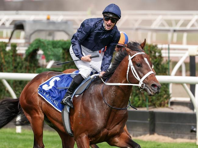 Switzerland ridden by James McDonald wins the Coolmore Stud Stakes at Flemington Racecourse on November 02, 2024 in Flemington, Australia. (Photo by Morgan Hancock/Racing Photos via Getty Images)