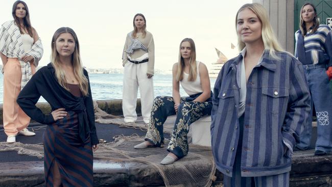 Members from Australia’s Puig Women’s America’s Cup squad. From left: Lisa Darmanin, Nina Curtis, Zoe Thomson, Sarah Hoffman, Tash Bryant and Olivia Price. Picture: Hannah Scott-Stevenson