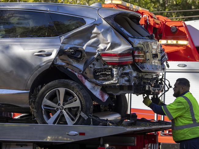 The SUV was all-banged up.