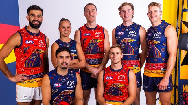 The guernseys will be worn by AFL, AFLW and SANFL players during the home Sir Doug Nicholls Round, which runs over the next two weekends. Picture: Supplied