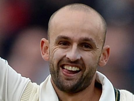 BIRMINGHAM, ENGLAND - JULY 29: Nathan Lyon of Australia celebrates dismissing England captain Alastair Cook during day one of the 3rd Investec Ashes Test match between England and Australia at Edgbaston on July 29, 2015 in Birmingham, United Kingdom. (Photo by Gareth Copley/Getty Images)