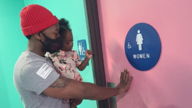 The dad always makes sure to announce himself before stepping inside. Image: Instagram