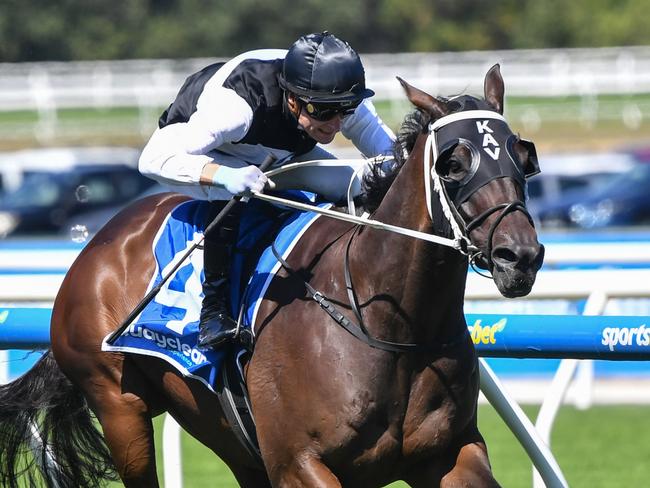 First Immortal ridden by Blake Shinn wins the Quayclean Anniversary Vase at Caulfield Racecourse on March 16, 2024 in Caulfield, Australia. (Photo by Pat Scala/Racing Photos via Getty Images)