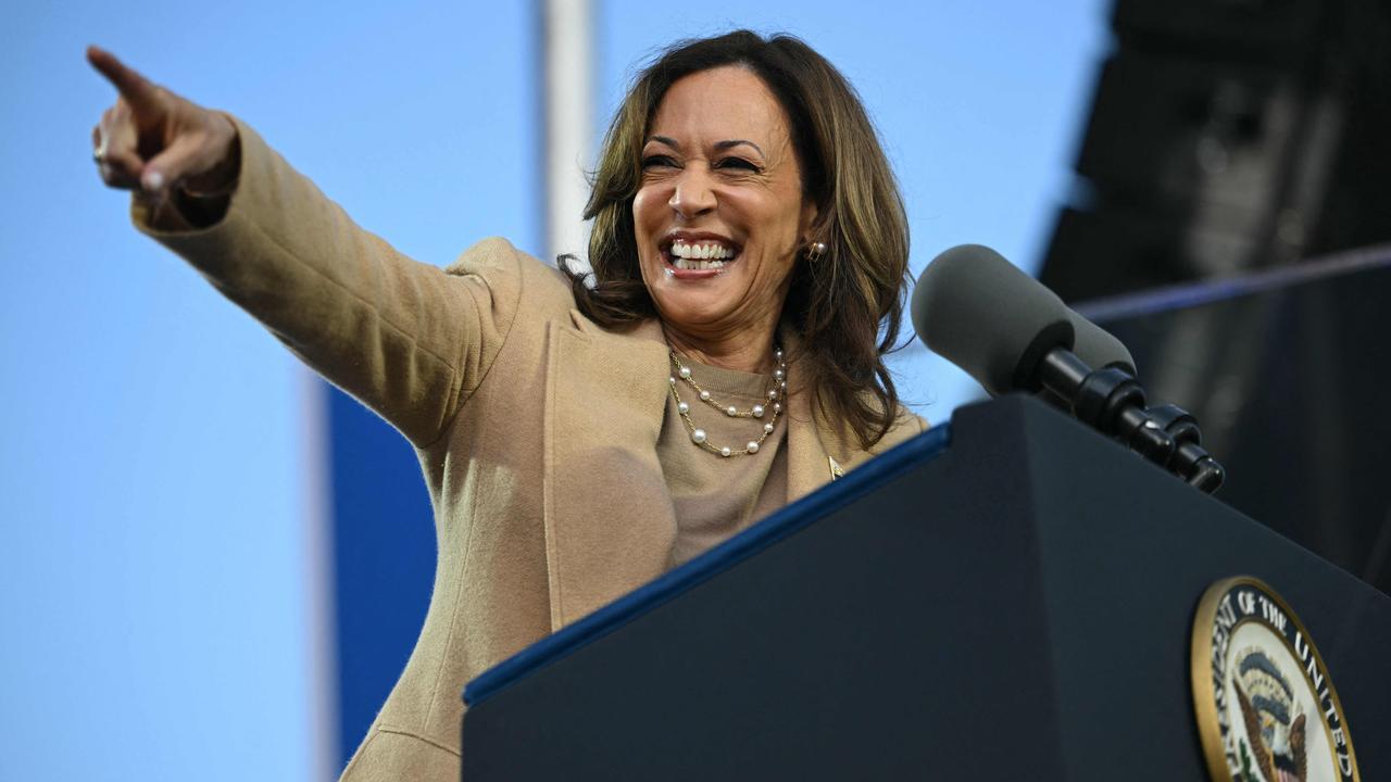 Democratic presidential candidate Kamala Harris speaks during a campaign rally in Atlanta, Georgia, on November 2, 2024. Picture: Andrew Caballero-Reynolds/AFP