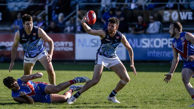 Glenunga’s Nicholas Wundke and Sam Abell during last season’s division four grand final. Can the Rams return to the big dance for a third-straight campaign. Picture: AAP/Morgan Sette