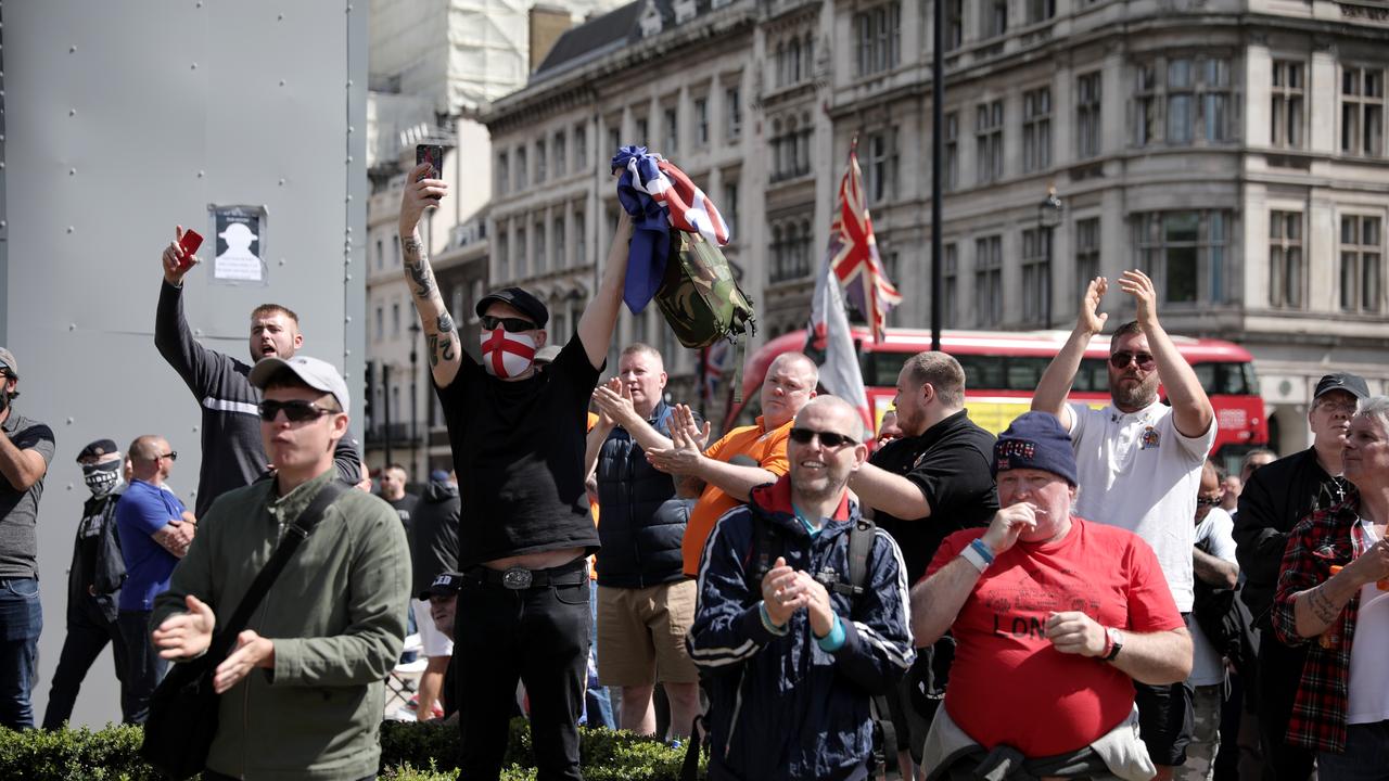 Far-right protesters clash with police in London as Priti Patel slams ...