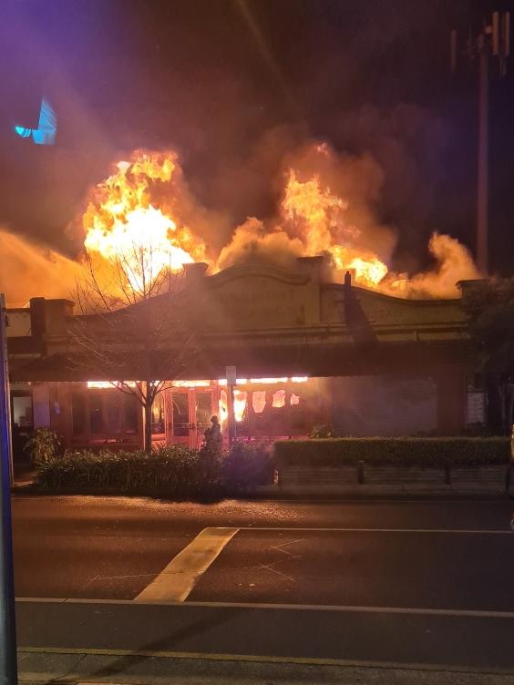 Rosemont Hall, home to Mr Chan’s and Sunny’s Shop, was gutted in the blaze. Picture: SA Police