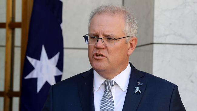 While unaware of the specific situation, Prime Minister Scott Morrison said he didn’t know of any rules that would stop Ms Miller from wearing a “cheeky” bikini at her Zetlands apartment block pool. Picture: Adam Taylor