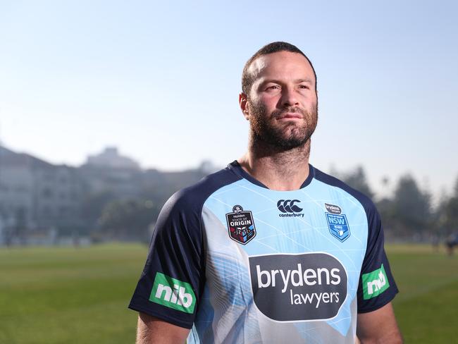 NSW captain Boyd Cordner in the Coogee sun. Picture: Brett Costello