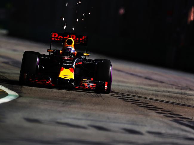 Daniel Ricciardo of Australia during practice on the Marina Bay Street Circuit last year. Picture: Clive Mason/Getty Images.