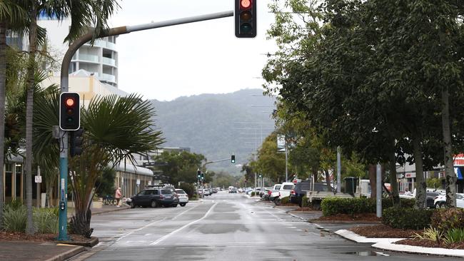 McLeod Street in the Cairns CBD was very quiet on the first full day of the lockdown as residents adhered to restrictions. Picture: Brendan Radke