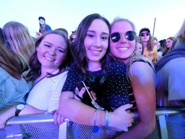 Monique Monahan , Mikayla McCoy and Shannon McRobert at The Drop music festival in Torquay. Picture: Mark Wilson