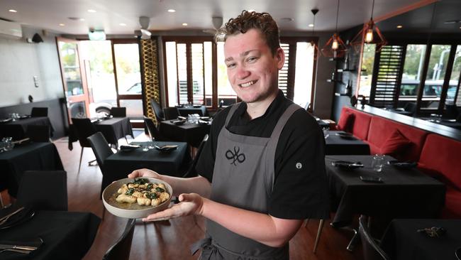 Jayden Barker was awarded a prestigious Chef’s Hat for his work at Nero Dining. Photo by Richard Gosling