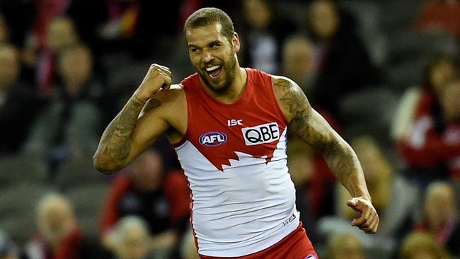 Lance Franklin kicked six goals in Sydney’s big win over St Kilda at Etihad Stadium.