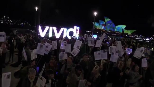 A 'Forest of the Fallen' stormed the Vivid 2023 festival at the weekend. Picture: Facebook