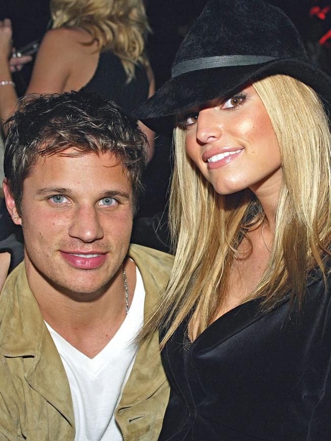 With ex-husband and Newlywed co-star Nick Lachey. (Picture: Getty Images)