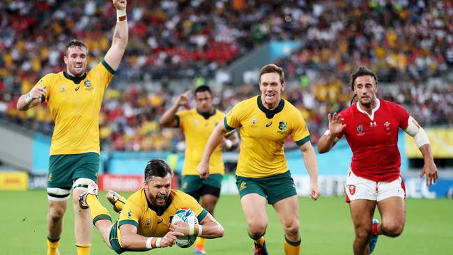 Wallabies scoring in the Rugby Union World Cup 2019. Picture: Getty