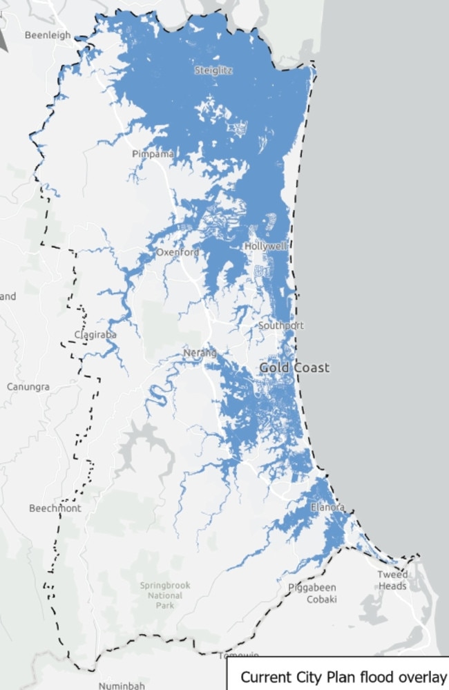 The existing Gold Coast flood map