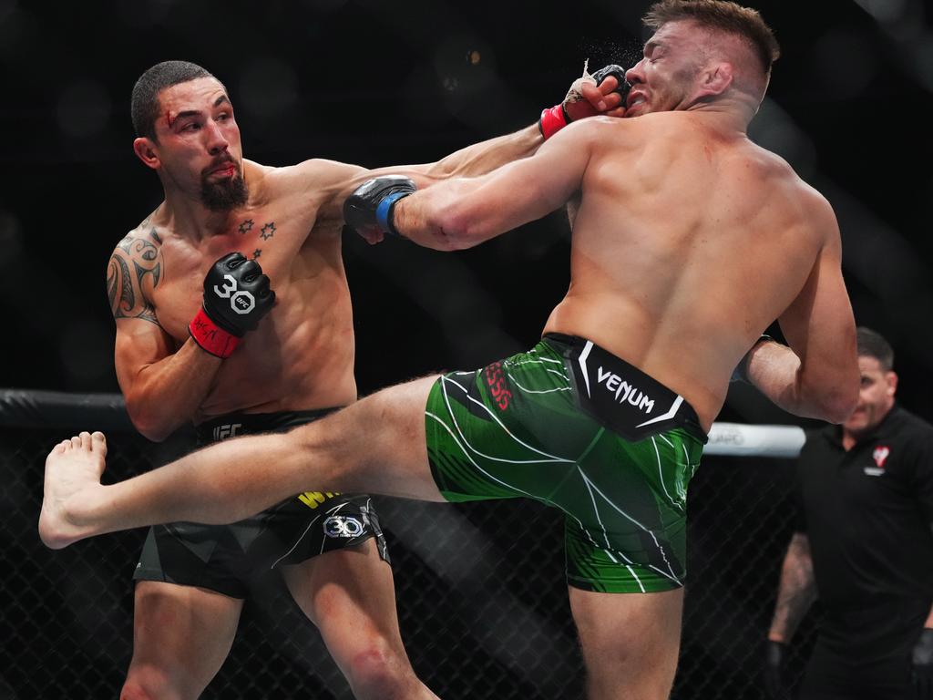 Du Plessis wants to train with Rob Whittaker (L). Picture: Cooper Neill/Zuffa LLC via Getty Images