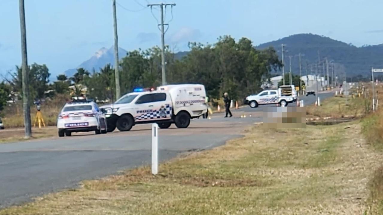 Police on scene at the alleged hit and run on Thursday, July 25 that killed a male cyclist in his 60s. Picture: Contributed