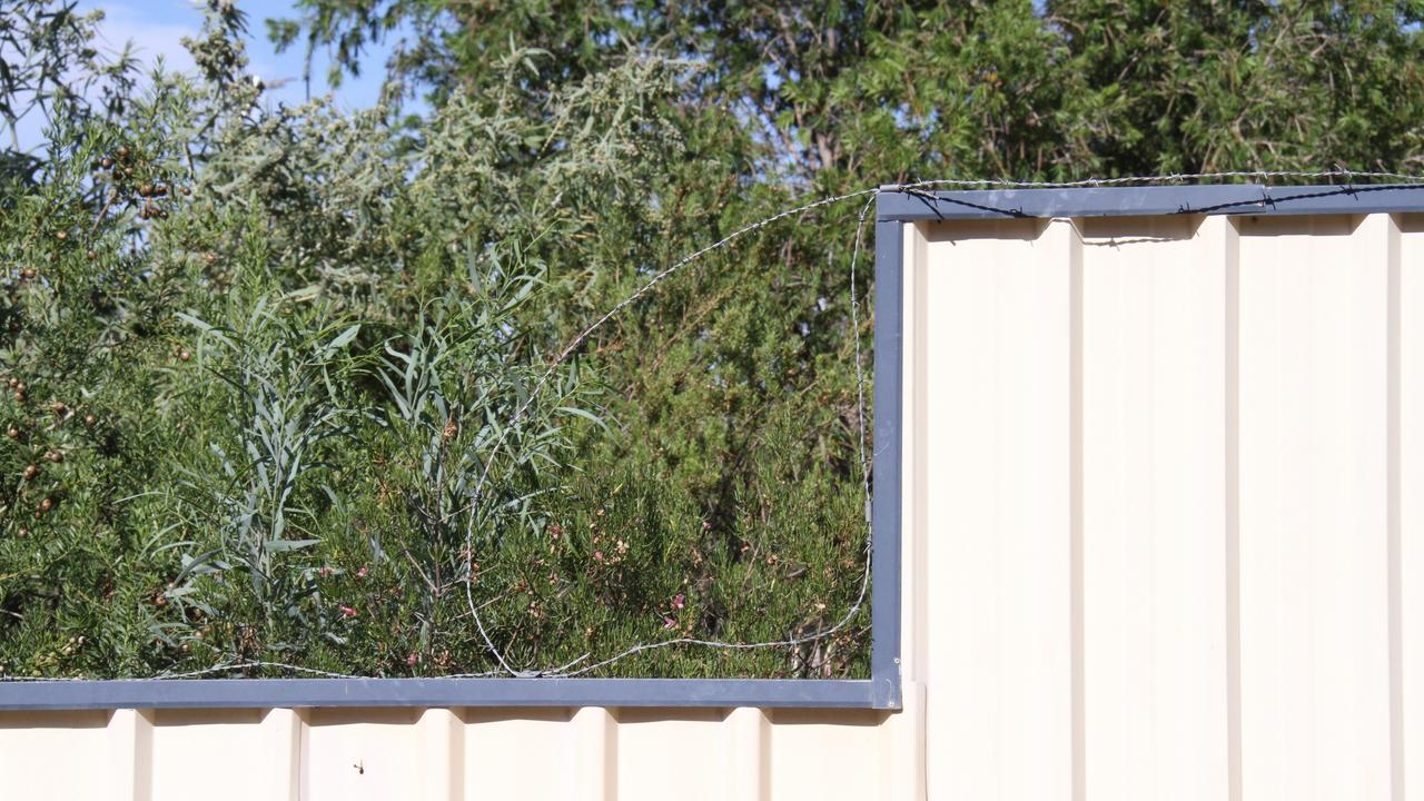 Barbed wire on Bokhara St home in Larapinta, Alice Springs. Picture: Gera Kazakov