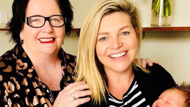 Midwife Cath Curtin and Rebecca Maddern. The TV personality has defended the midwife. Source: Instagram