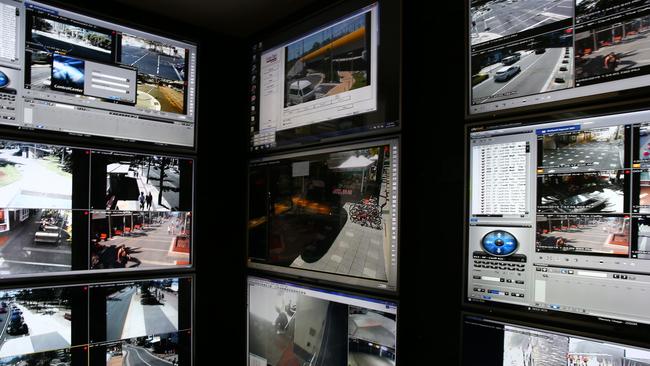 The CCTV bunker at the Surfers Paradise Transit centre. Picture: David Clark.