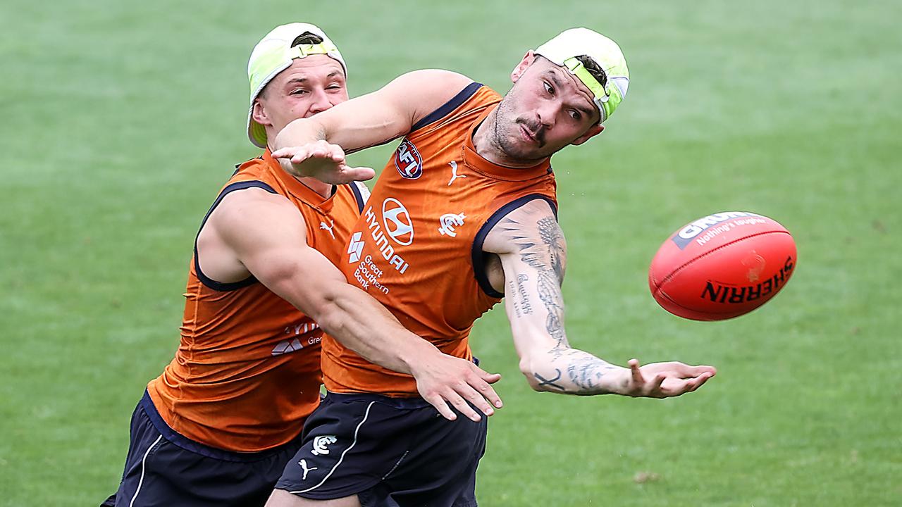 Zac Williams in action at Carlton training on Friday. Picture: Ian Currie