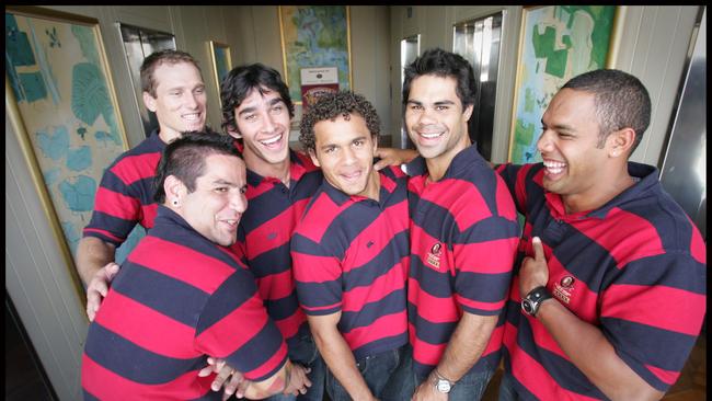 North Queensland had six players in the Maroons in 2005: (L-R) Carl Webb (front) Paul Bowman, Johnathan Thurston Matt Bowen, Matt Sing, and Ty Williams. Picture: Jamie Hanson