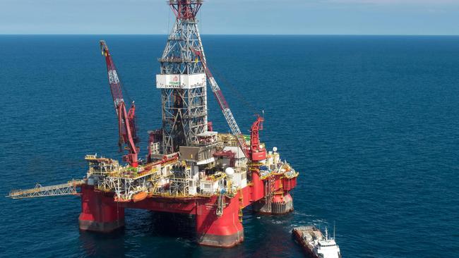 A PEMEX oil rig in the Gulf of Mexico. The company’s former chief executive admitted taking bribes. Picture: AFP