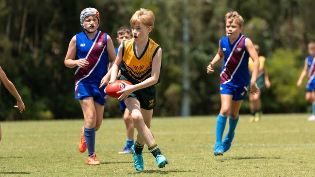 Action from the AFLQ Schools Cup State Finals. Picture: AFLQ.