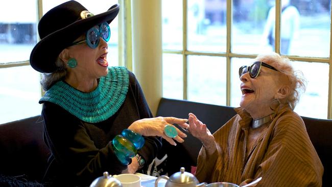 Sheer chic ... the elderly fashion plates of Advanced Style, Lynn Dell Cohen, left, and Ilona Royce Smithkin.