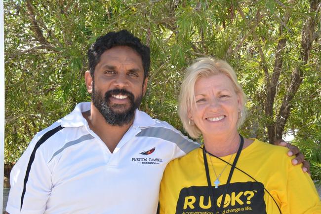 LET'S TALK: Preston Campbell and Toni Jeavons want to ask 'are you ok?'. Photo Kate Darvall/ South Burnett Times. Picture: Kate Darvall