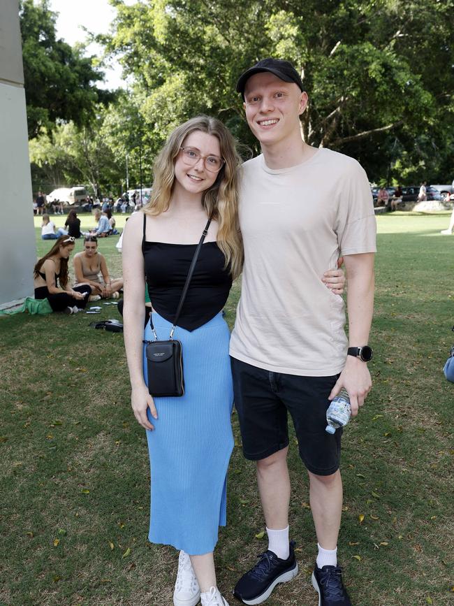 Kelsey Hyra and Daniel Ferns at the Ed Sheeran concert at Suncorp Stadium. Picture: Josh Woning