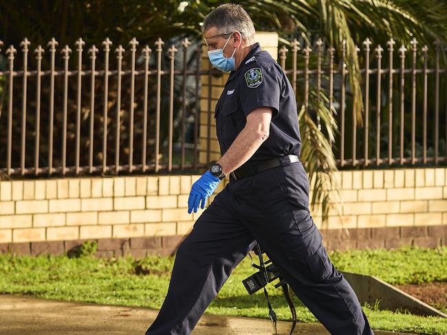 Police investigating where a gun was fired over night in Munno Para West, Sunday, July 4, 2021. Picture: MATT LOXTON