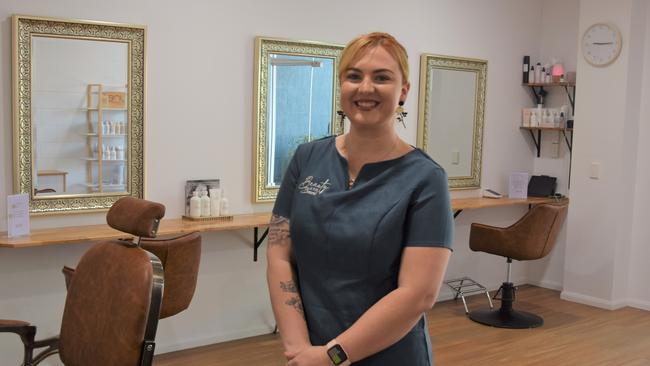 Tegan Bray at her salon, Beauty & The Beard on George St, Rockhampton.