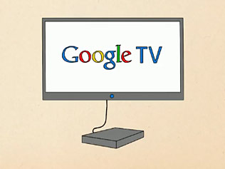 A screenshot from Google's promotional video showing its new internet TV service.