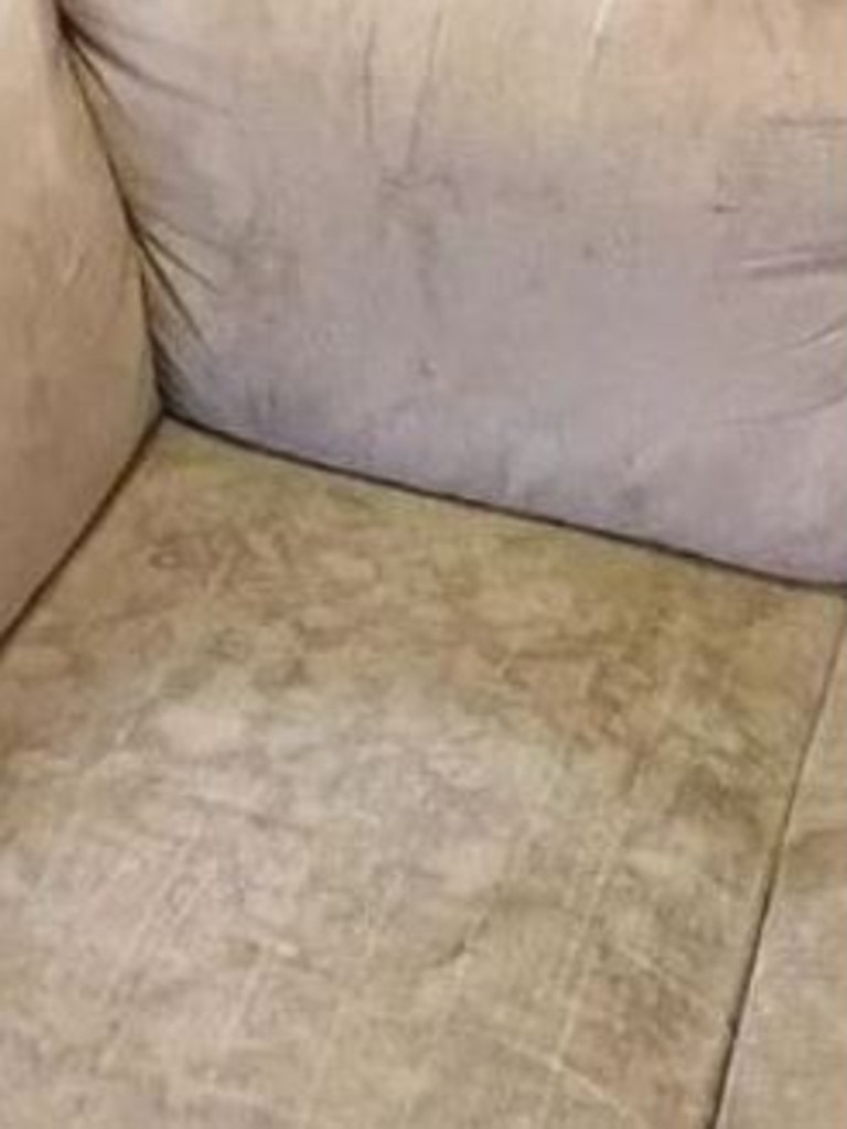 Earlier this year another woman shared images of her stained sofa. Picture: Mums Who Clean