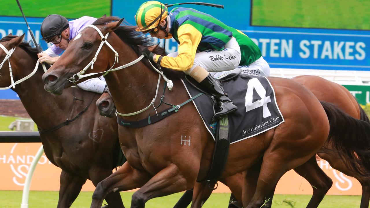 Easy Eddie winning at Rosehill. Photo: Grant Guy