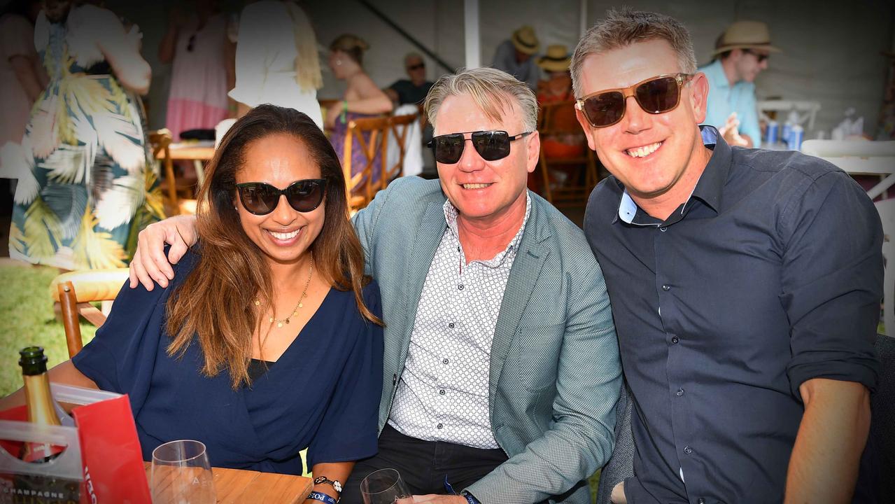 Michelle Watson, Brett Abbenbroek and James Palmer at the Polo &amp; Provedores, Noosa. Picture Patrick Woods.