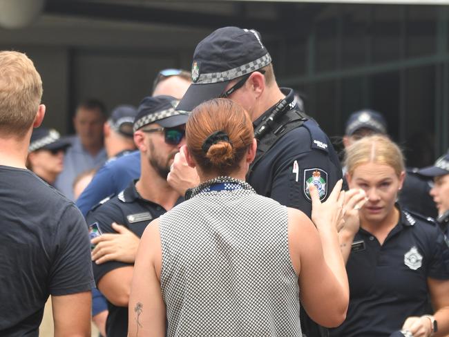 Memorial police service for Constable Matthew Arnold and Constable Rachel McCrow at Townsville Police Station. Picture: Evan Morgan