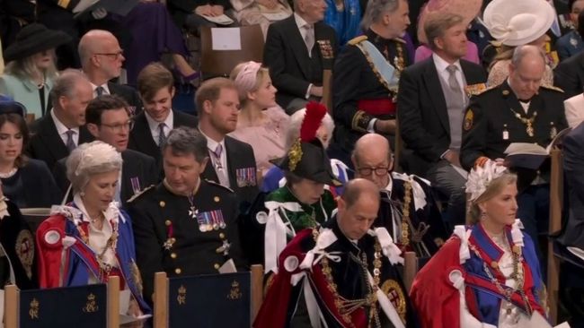 King Charles coronation Prince Harry not seated with royal family